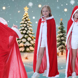 Christmas adult children's shawl girl New Year hooded cape shawl