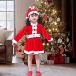 Christmas Baby Clothes Kids Santa Claus Cosplay Costume Boys Long Sleeve Clothes Toddler Girls Dress Cute Infant Winter Outwear