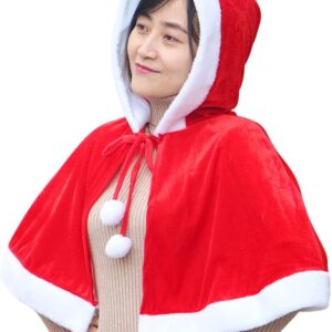 Christmas adult children's shawl girl New Year hooded cape shawl