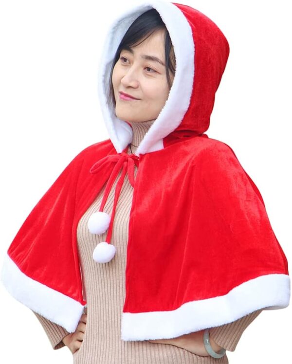 Christmas adult children's shawl girl New Year hooded cape shawl - Image 3