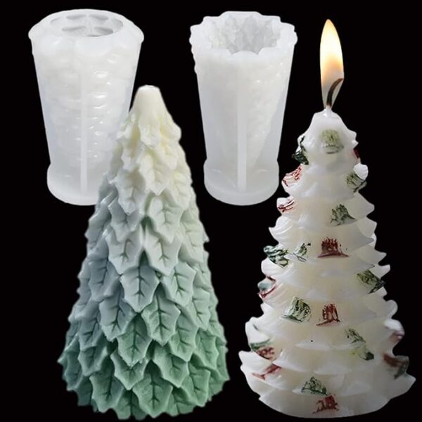 Weihnachtsbaum Silikonform 3D Weihnachten Aromatherapie Gips Kerzen Form handgemachte Weihnachtsdekoration Wohndekoration - Image 5