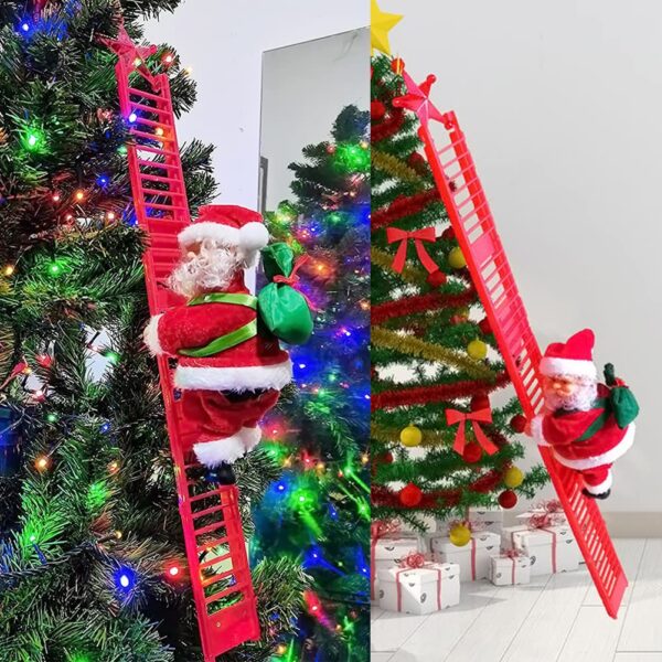 Weihnachtsmann Kletterleiter Ornamente Weihnachtsbaum Weihnachtsmann Kletterleiter Seil hängender Anhänger 2024 Frohe Weihnachtsdekoration - Image 2