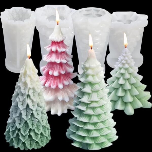 Weihnachtsbaum Silikonform 3D Weihnachten Aromatherapie Gips Kerzen Form handgemachte Weihnachtsdekoration Wohndekoration