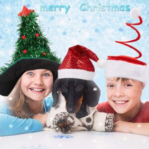 Christmas Hat Party Decor Shiny Christmas Tree Hat Santa Hat Xmas Party Themed Role-Playing Headwear 2025 New Year Xmas Headwear