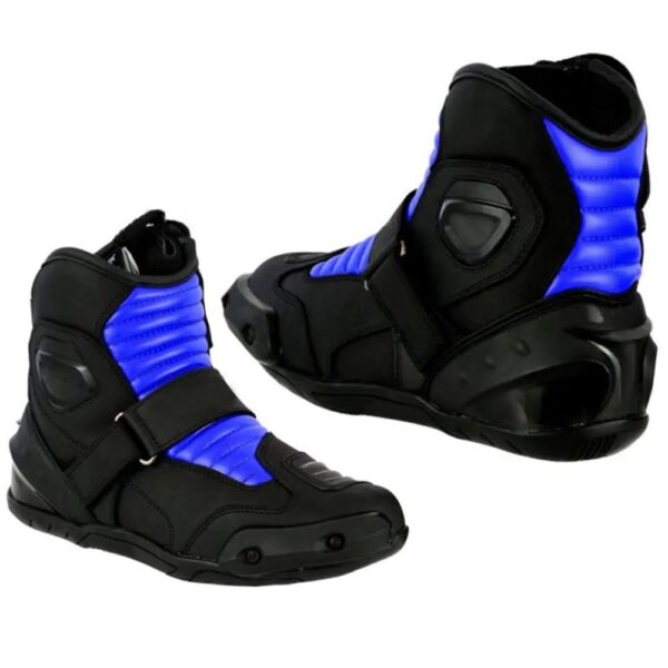 Motorbike Touring Short Boots Black & Blue