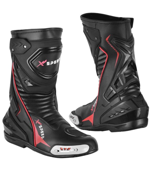 PROFIRSTOriginal Leather Motorcycle Boots Waterproof Motorbike Shoes Armoured Boot Protection Anti Slip Racing Sports