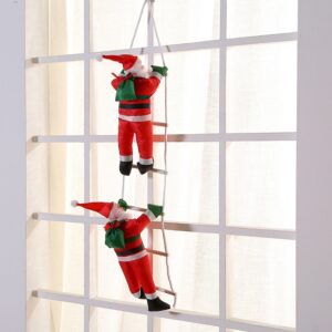 Weihnachtsmann Kletterleiter Ornamente Weihnachtsbaum Weihnachtsmann Kletterleiter Seil hängender Anhänger 2024 Frohe Weihnachtsdekoration